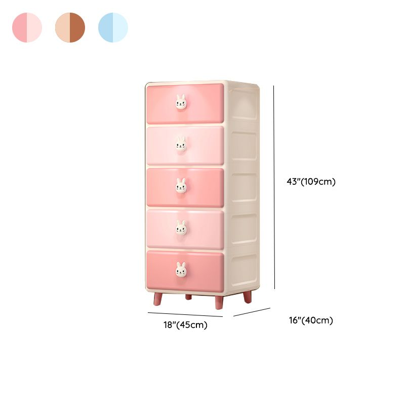 Plastic Chest Kids Nightstand Modern Nursery Dresser with 5/6 Drawers , 15.6-inch W