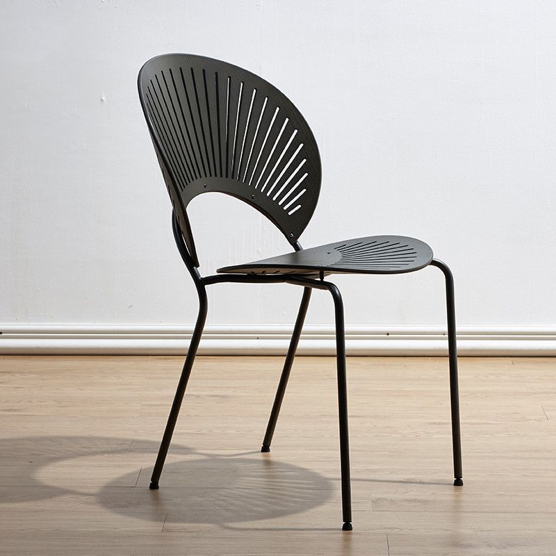 Silla industrial de metal con respaldo abierto para cocina, comedor, silla lateral