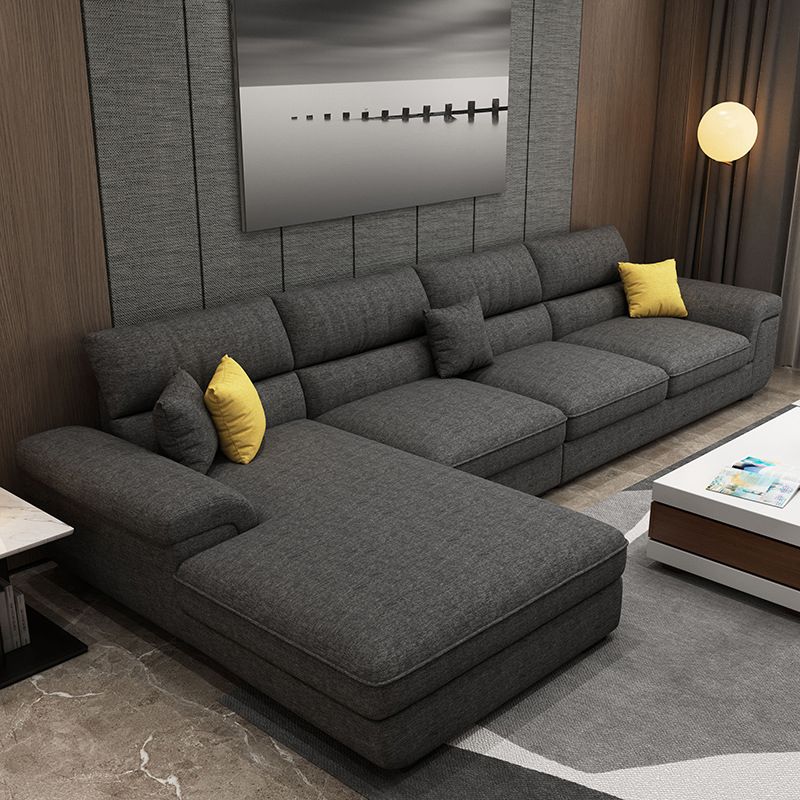 Scandinavian 4-seater Sectional with Pillow Top Arm for Apartment
