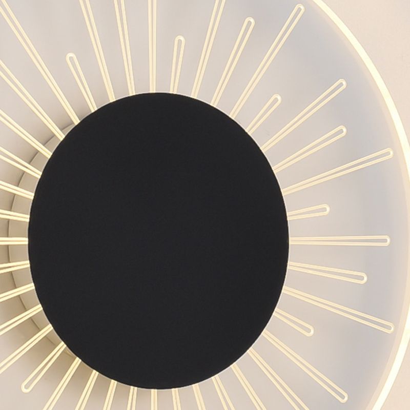 1 Light Round Wall Mounted Lamps Modern Style Metal Wall Sconces