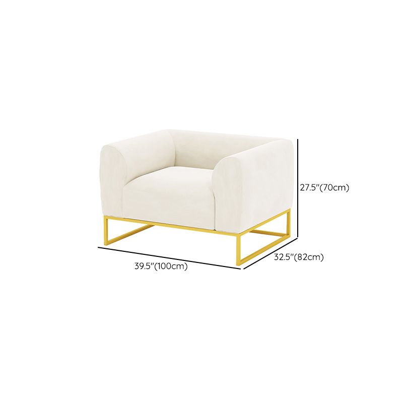 Modern 27.55" H Wood Frame Tuxedo Arm Sofa in White for Living Room
