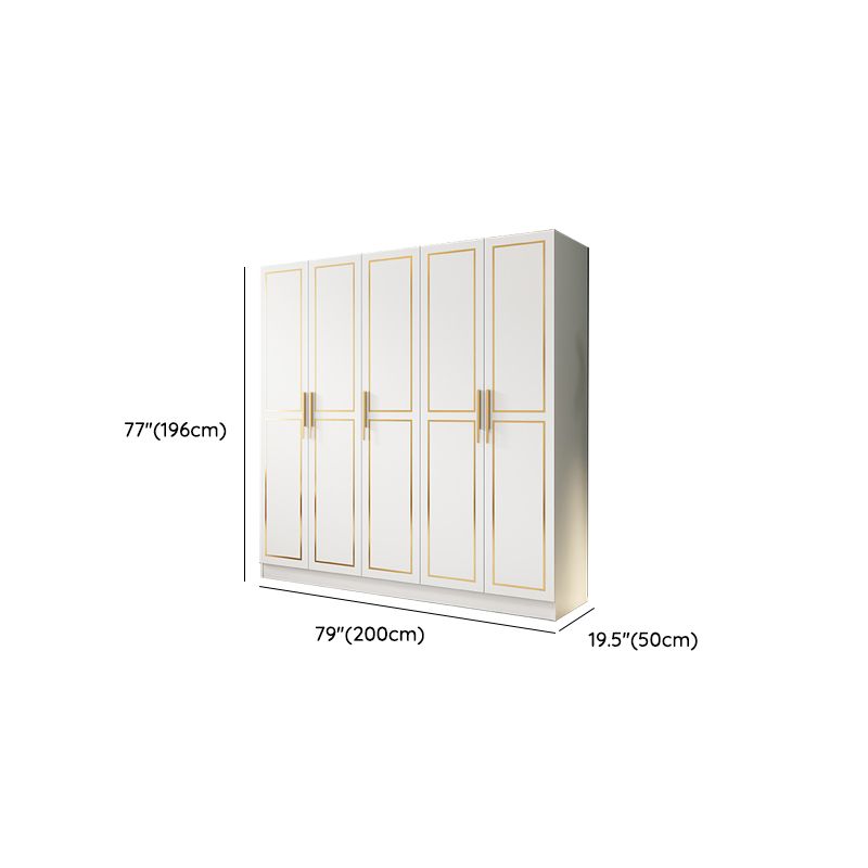 White Engineered Wood Wardrobe Armoire Modern Wardrobe Cabinet
