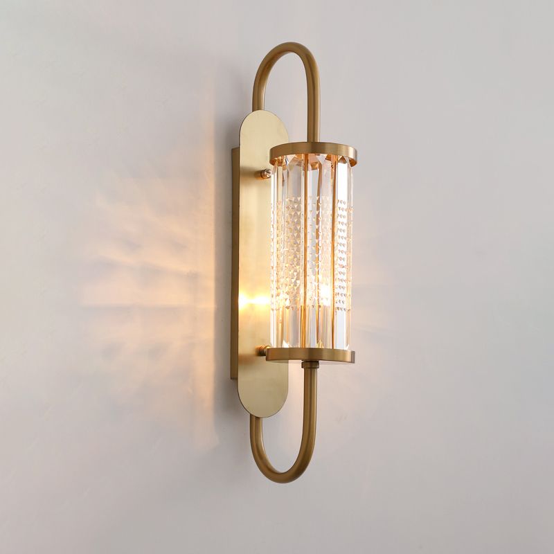 Postmodern Style Crystal Wall Sconce Light Living Room Hallway Wall Lamp in Gold