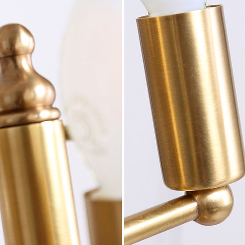 Metal Gold Pendant Lamp Candle-Style 4 Lights Classic Chandelier Light Fixture for Living Room