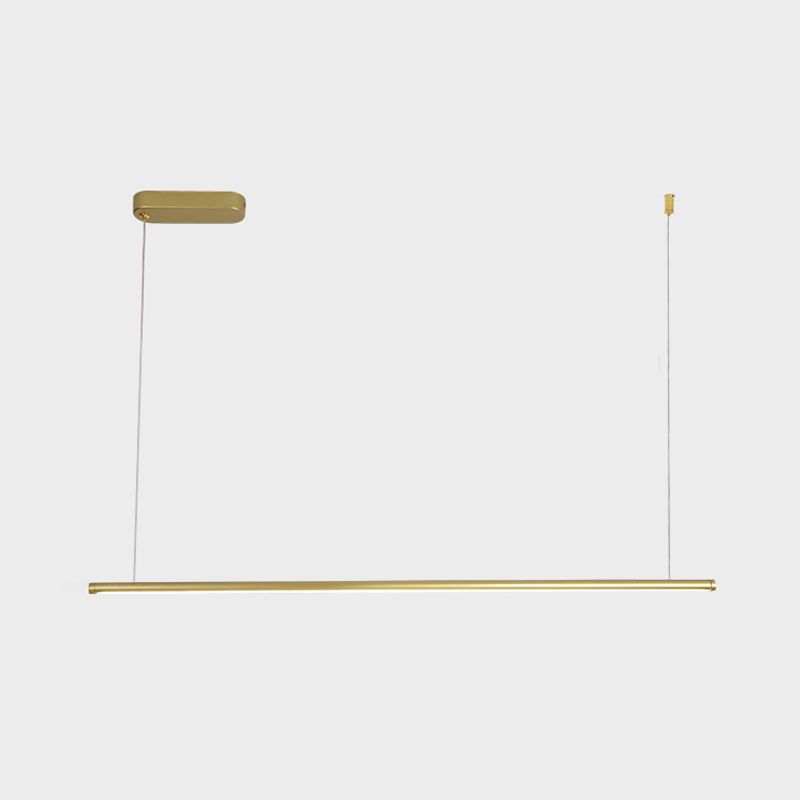 Moderne lineare Form Island Beleuchtung Idee Metal 1 Light Island Anhänger für Esszimmer