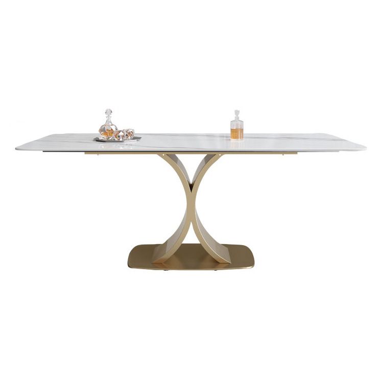 Nordic Sintered Stone Top Dining Set Rectangle 1/3/4/5/7 Pieces Dinette Table Set