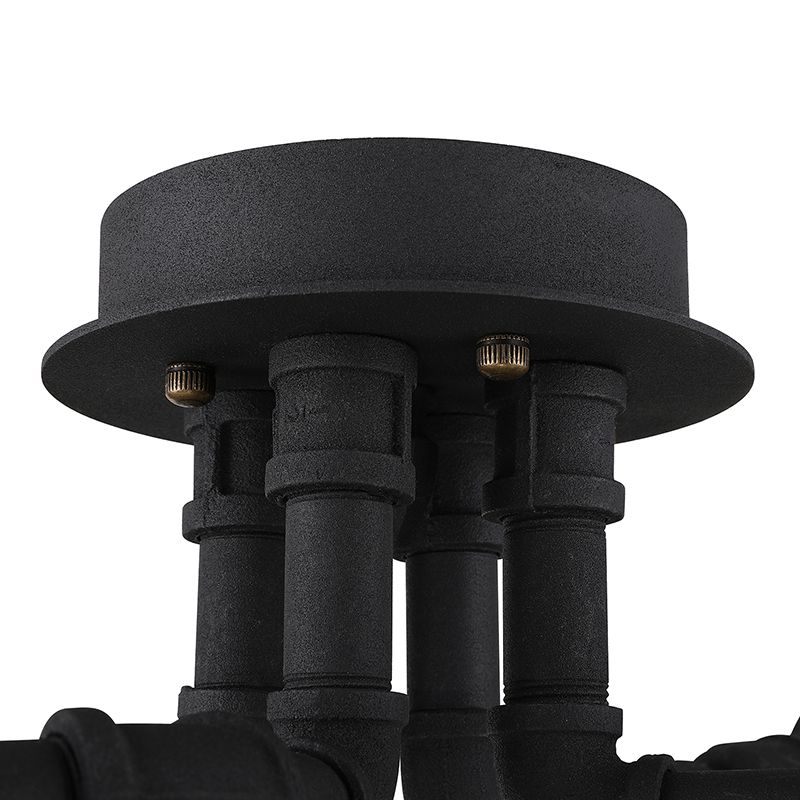 Lámpara de techo de 4/6/8 bombillas, accesorio de iluminación semiempotrado de tubo trenzado de Metal para granja, negro/bronce, para restaurante