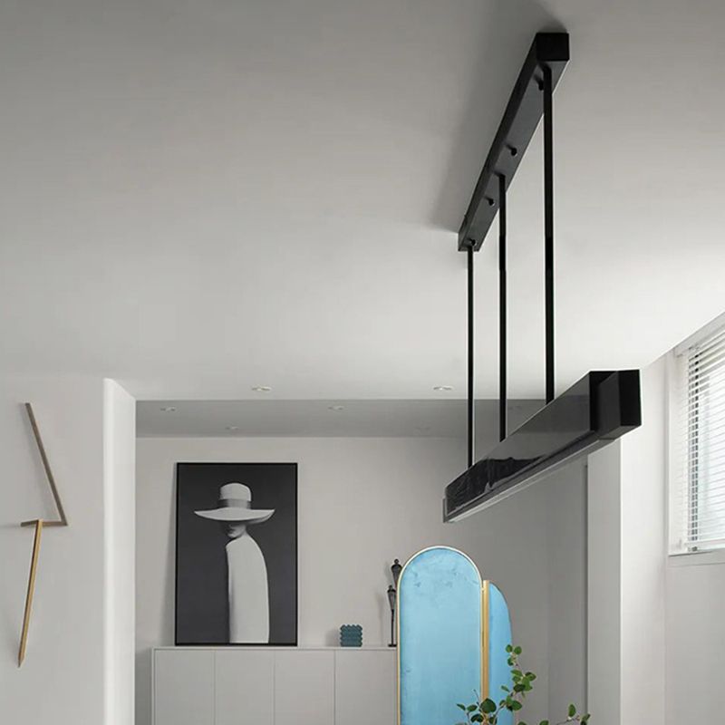 Isola rettangolare in marmo Luce Minimalista Minimalista Sospensione Apparecchiatura per la cena