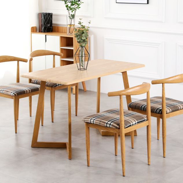 Mesa de madera de cocina industrial para restaurante mesa de comedor con base de madera