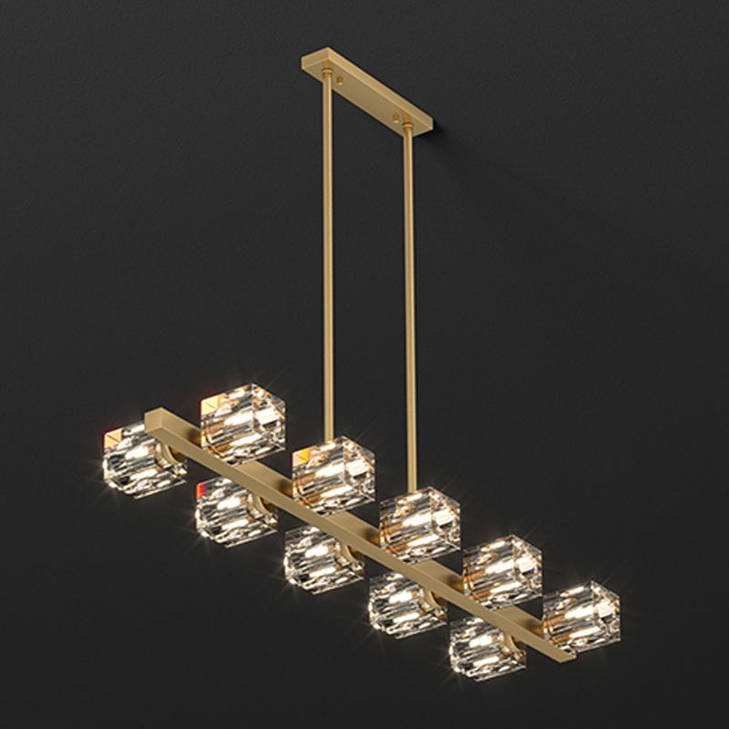 Cube Island Lighting Luces de isla contemporánea con sombra de cristal