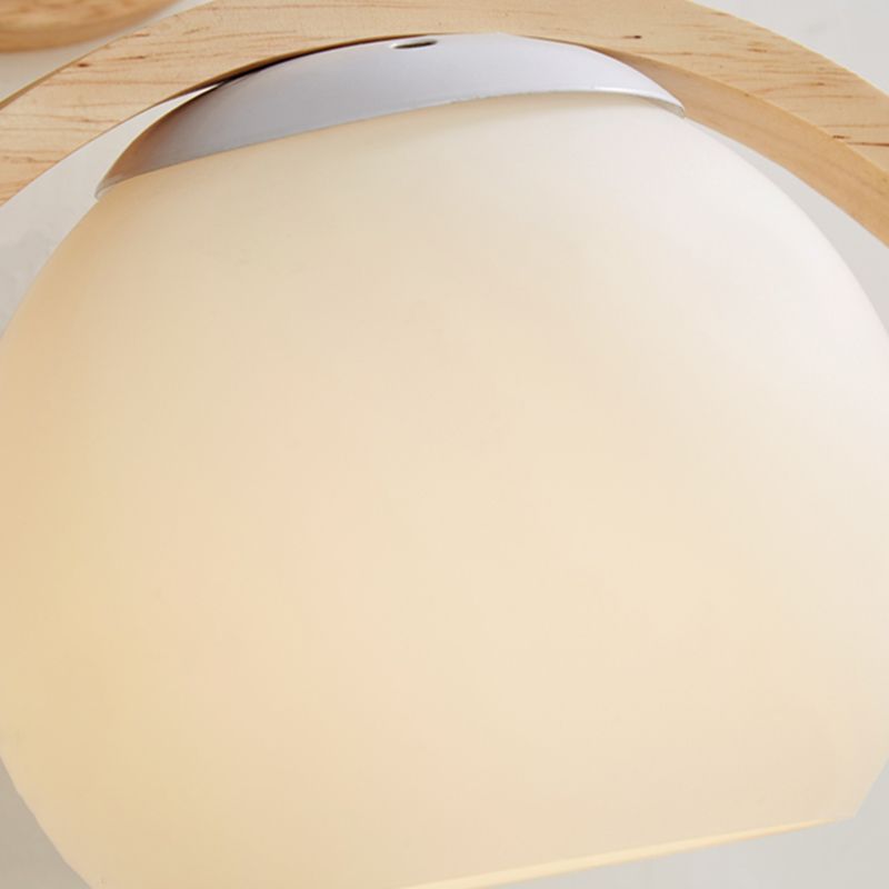 Modern Simple Wall Light Circle Shape Wall Lamp with Glass Shade for Bedroom