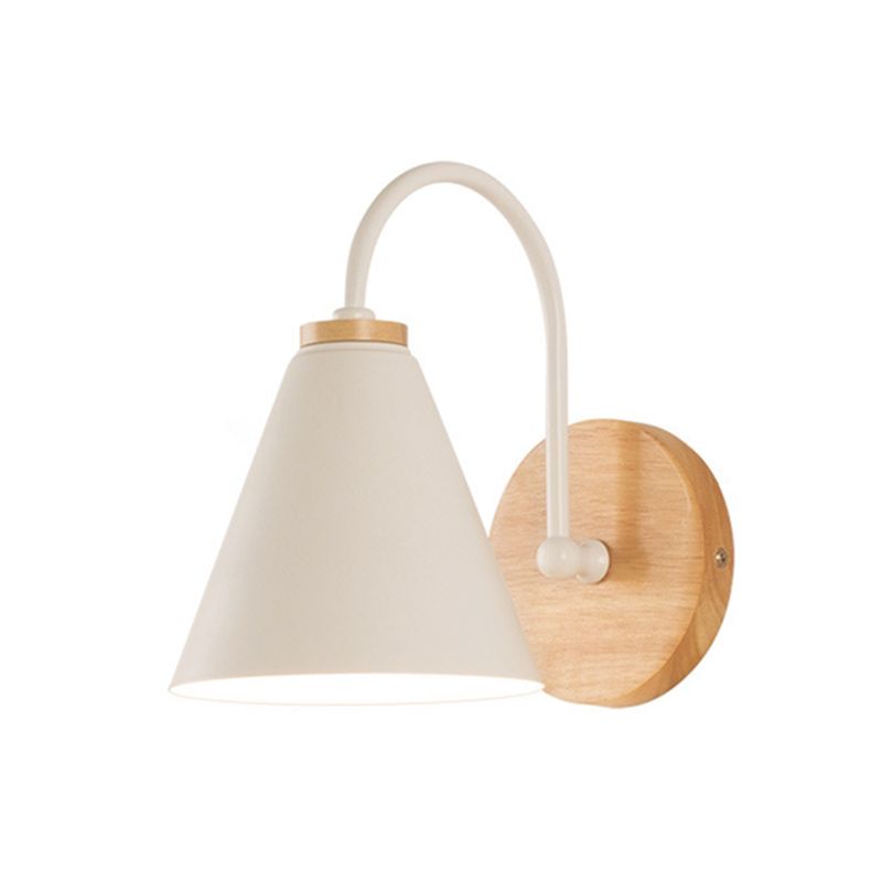 Contemporary Cone Wall Mounted Lighting Wood Wall Mount Lamp for Living Room