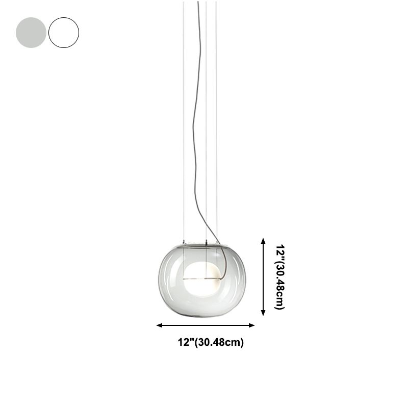 Nordic Glass Pendant Modern Dining Room Hanging Pendant Light with 1 Light