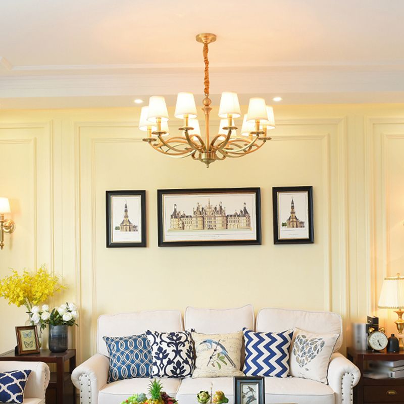 Plafond traditionnel pendentif en tissu de cône de lumière