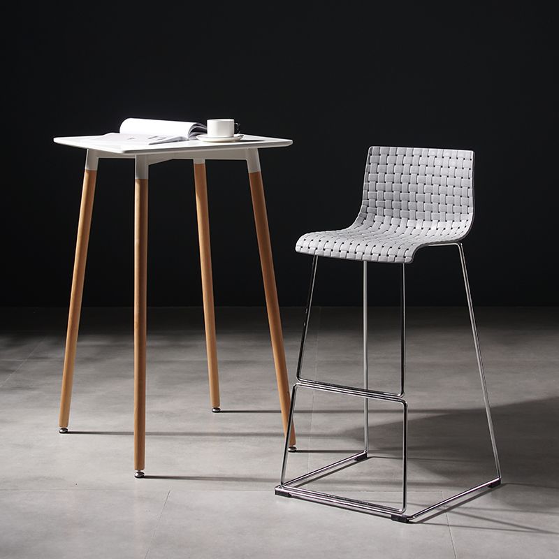 Contemporary Bar-stool Plastic Counter Bar Stool for Kitchen with Metal Legs