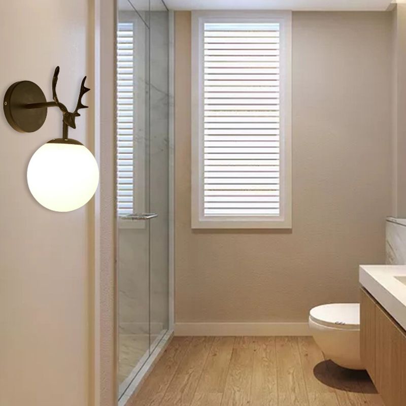 Contemporary Style Ball Wall Mounted Lamps Glass 1 Light Wall Light Sconce