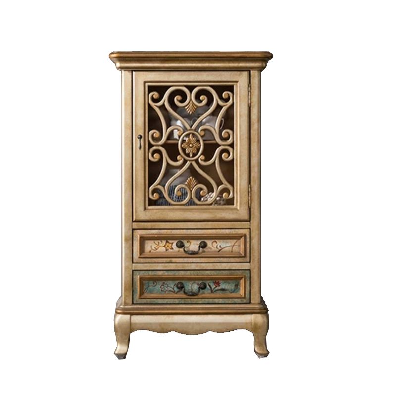 47.24"/61.02" Tall 1- Door Wooden Cabinet, Rectangle Accent Cabinet with Drawers