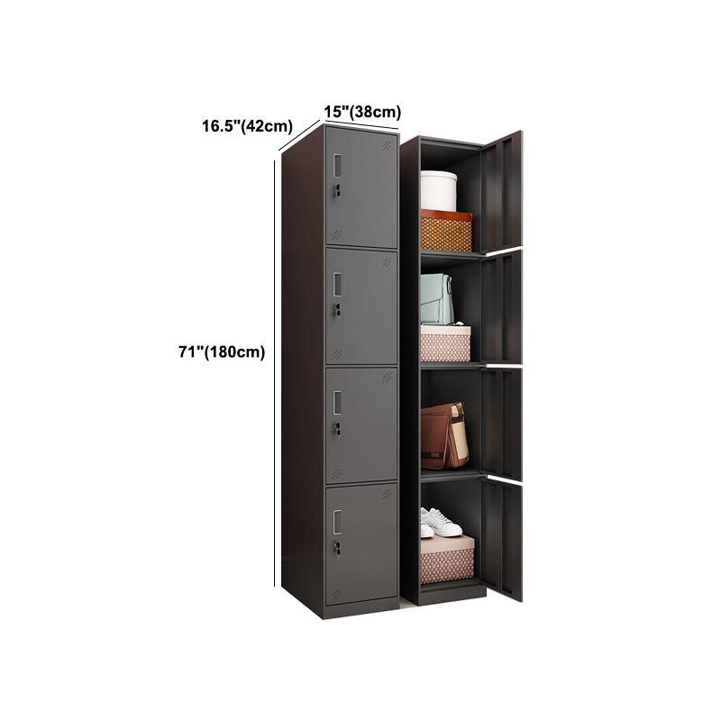 Steel Black Storage Cabinet with Hinged Door Contemporary Indoor Cabinet