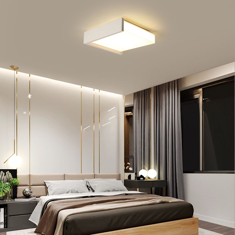 Minimalisme nordique Style LED Ceiling Light Acrylic Shade Geometric Design Flush-mount Lamp for Bedroom