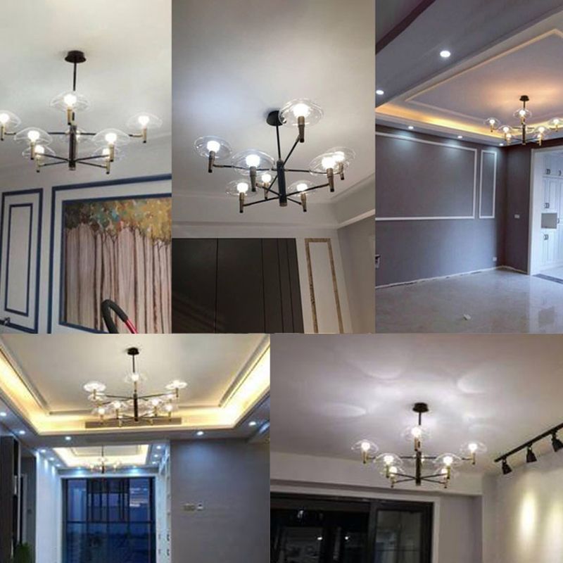 Lámpara de lámpara sombreada de negro simplicidad estilo techo de metal luz colgante de techo