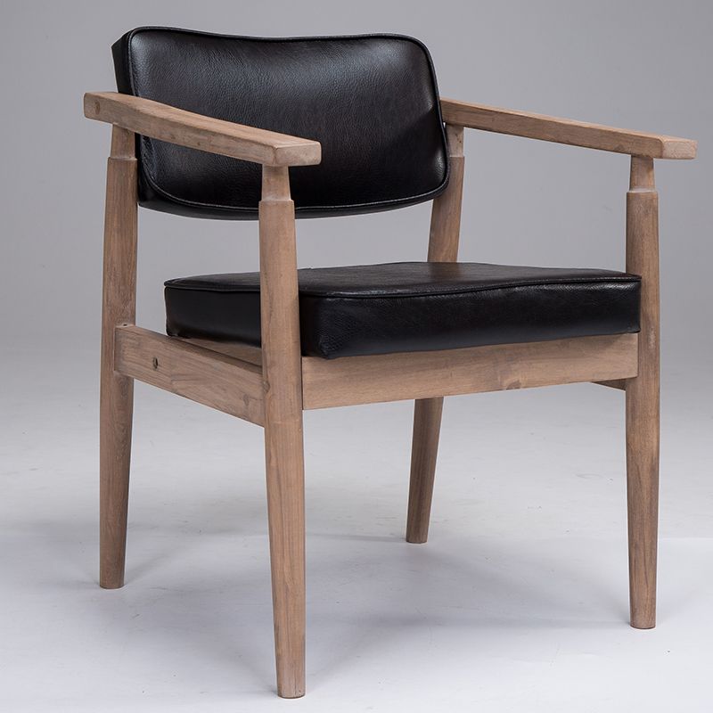 Silla de comedor individual de madera tapizada con respaldo abierto, sillón contemporáneo para el hogar