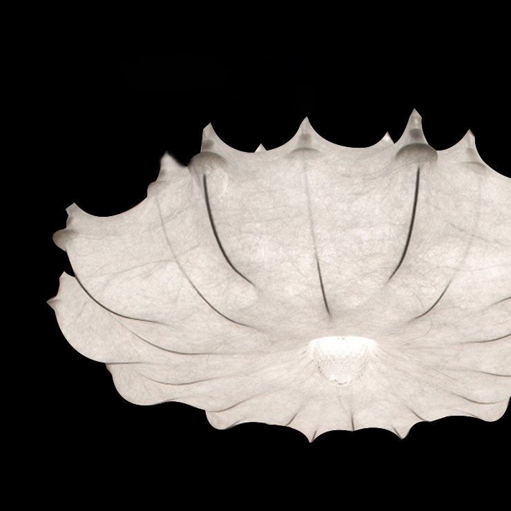 White Unique Hanging Lamp Fixtures in Modern Style 1-Light Silk Suspension Pendant