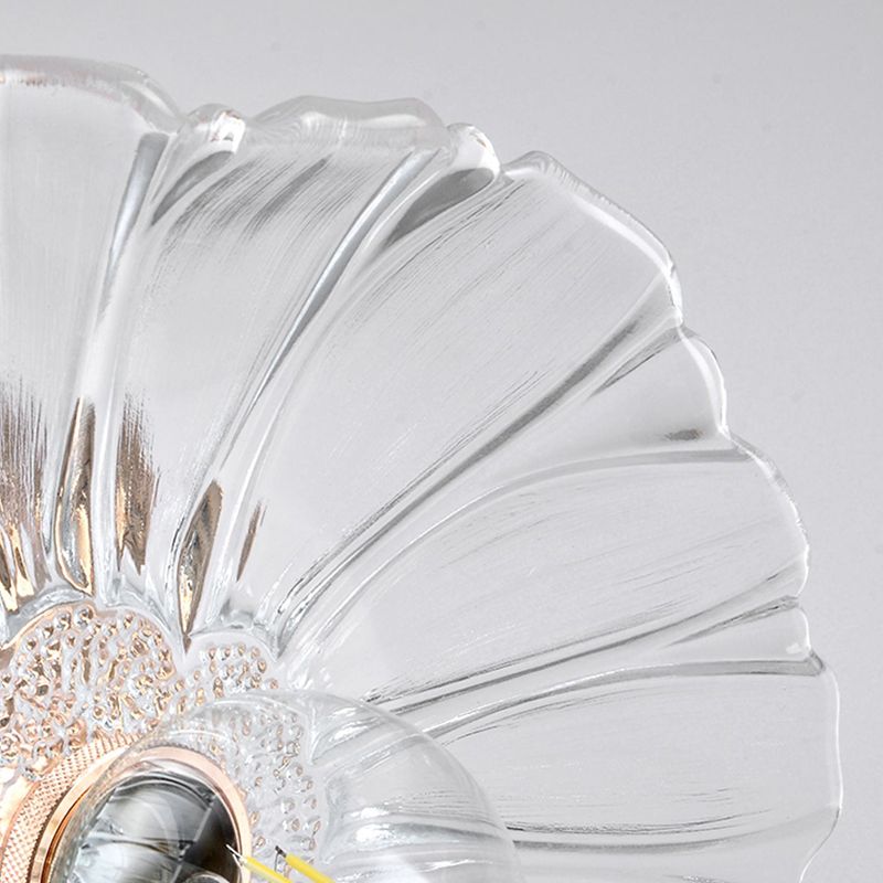 Nordic Style Ceiling Light Circle Shape Ceiling Lamp with Glass Shade for Bedroom