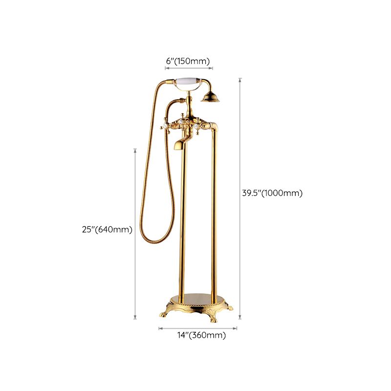 Floor Mounted Metal Freestanding Tub Filler High Arc Freestanding Tub Filler Trim