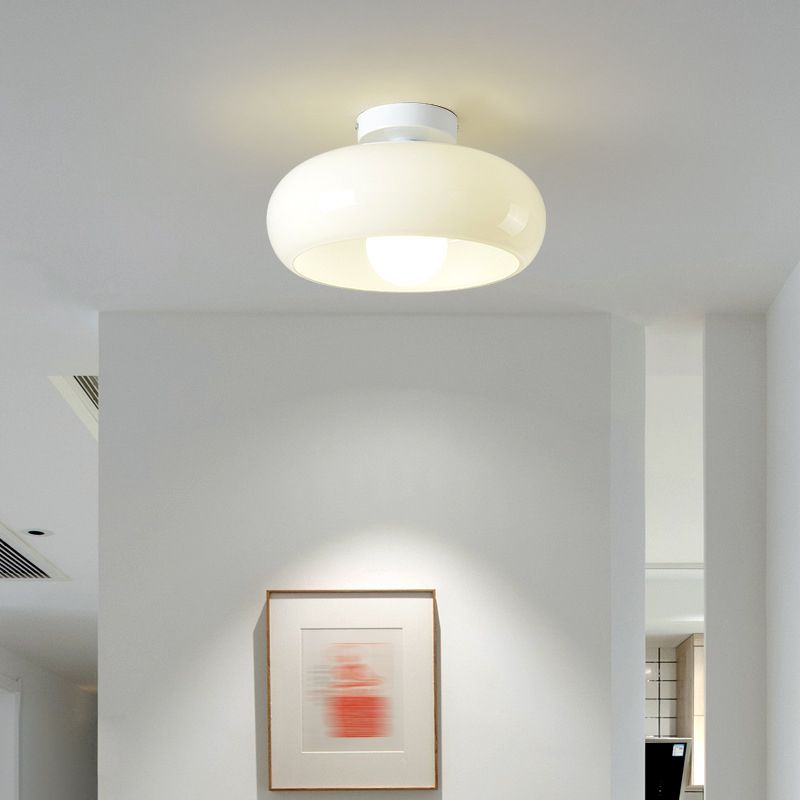 Contemporary Glass Shaded Ceiling Light Golden Flush Mount Lighting for Foyer