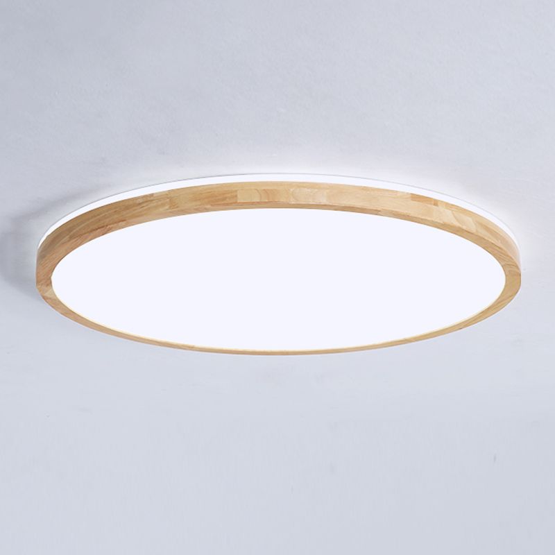 Plafoniera moderna a LED in legno con montaggio a incasso rotondo