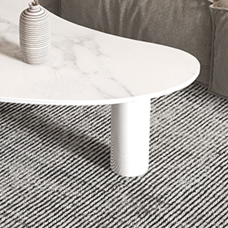 Modern Slate 3 Legs Coffee Table Single White Cocktail Table