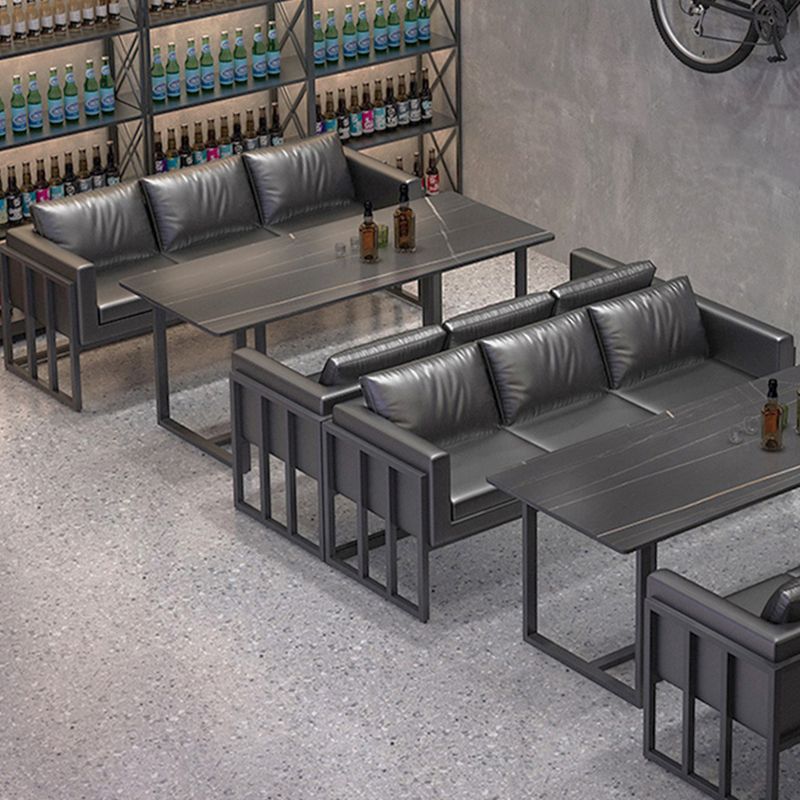 Industrial Sintered Stone Dinner Room Kitchen Table Black Sled Table for Dining Room