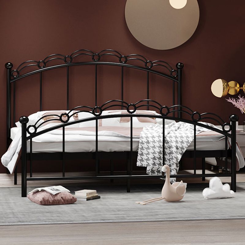 Open-Frame Glam Bed Metal Bed Frame with Rainbow Headboard and Footboard