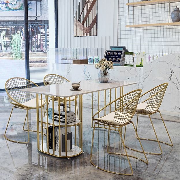 Nordic 1/2/4/5 Pieces Dining Set Rectangle Stone Dining Table for Dining Room