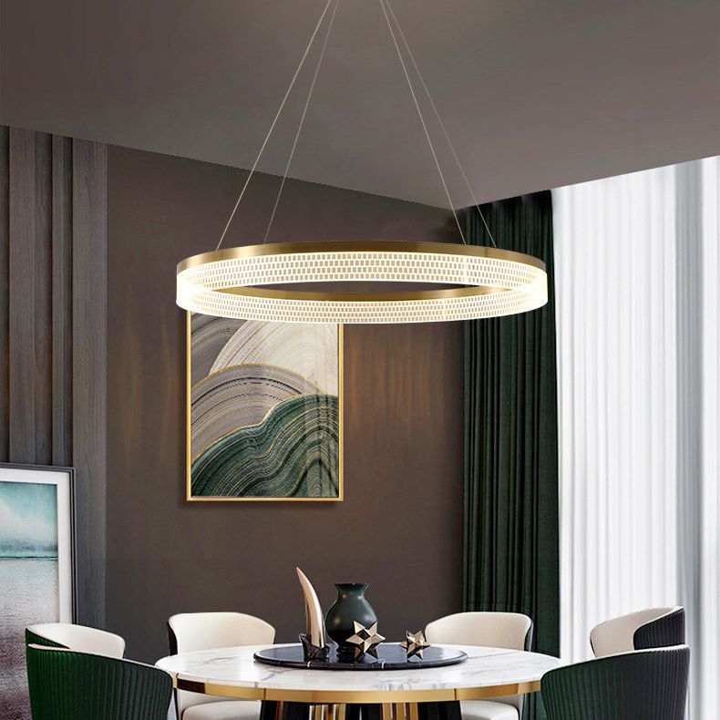 Lumières de lustre en cercle contemporain