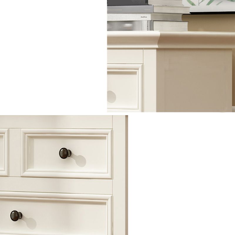 Scandinavian White Wooden Storage Chest Drawers Included for Home