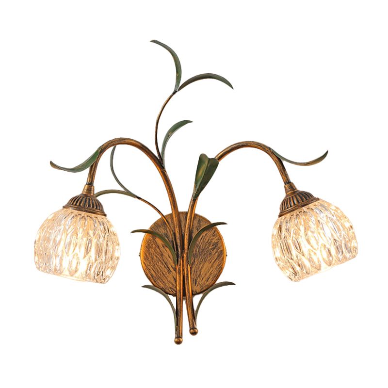 Flower Shape Wall Lamp Modern Wall Mount Lamp with Glass Shade for Bedroom