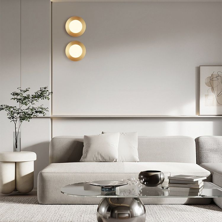 Spherical Living Room Wall Light Fixture Glass Nordic Style Wall Sconce Light in White