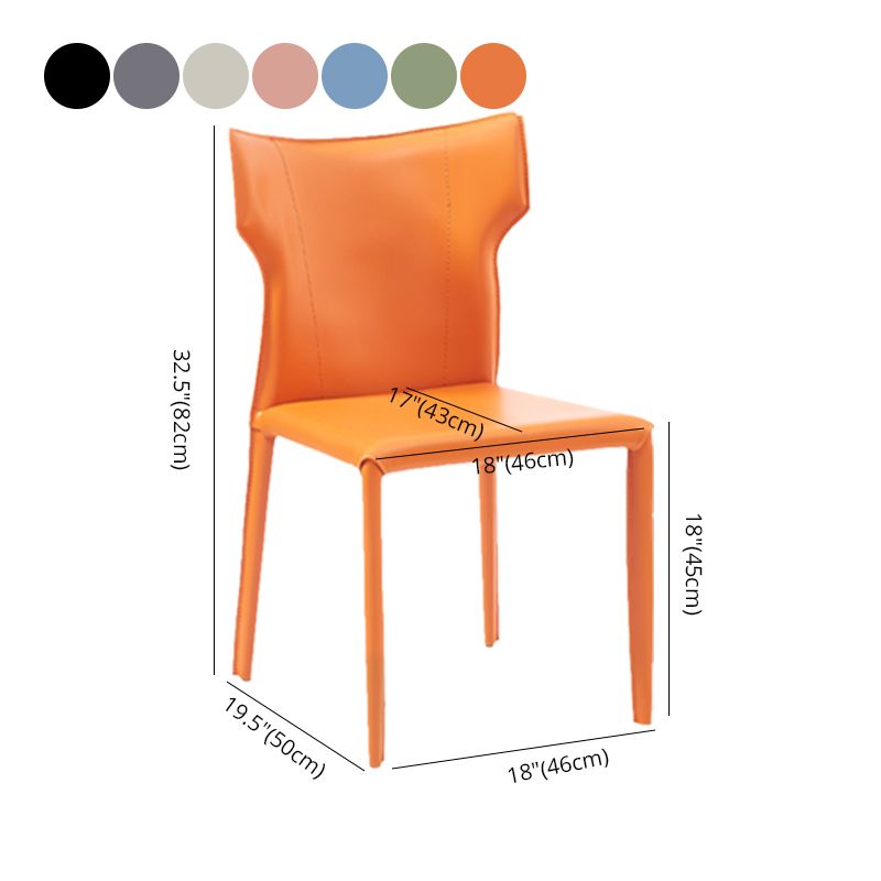 Silla sin brazos de comedor de metal contemporáneo, silla lateral de piel sintética para uso doméstico