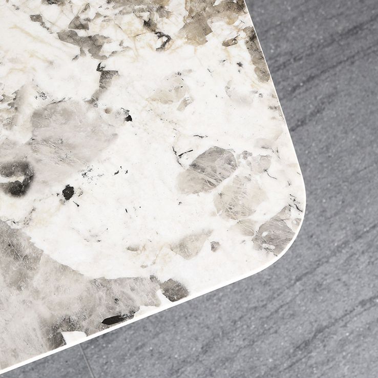 Metal Traditional Luxury Rectangle Table Sintered Stone Indoor Table for Dining Room