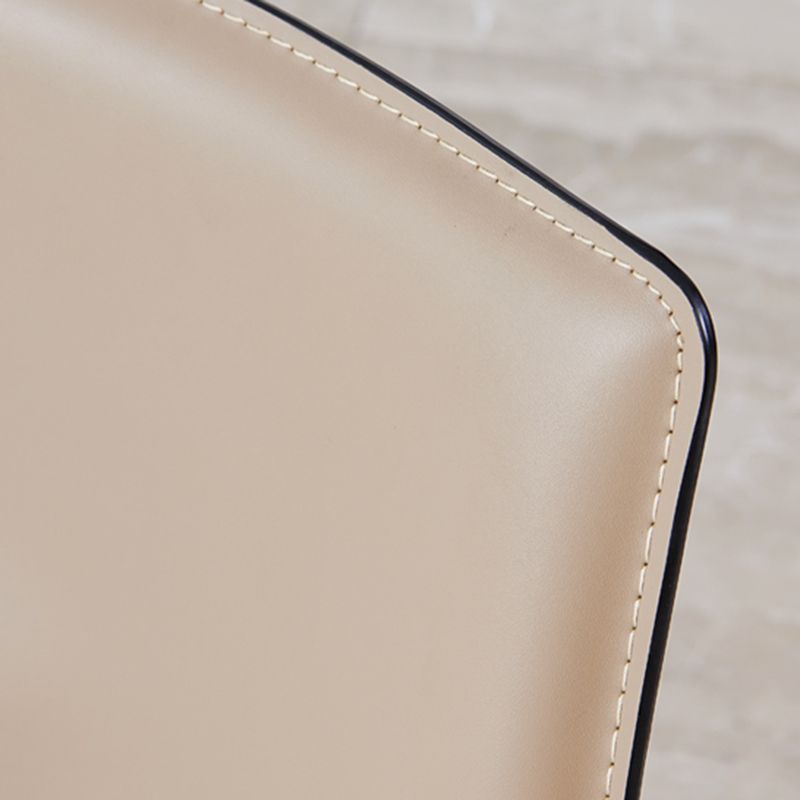 Modern Low Back Dining Chairs Faux Leather Armless Side Chair