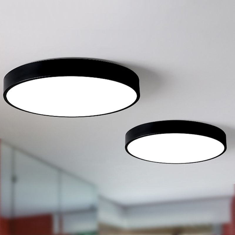 Lámpara de techo redonda de montaje empotrado, estilo moderno, acrílico, iluminación de montaje empotrado de 1 luz