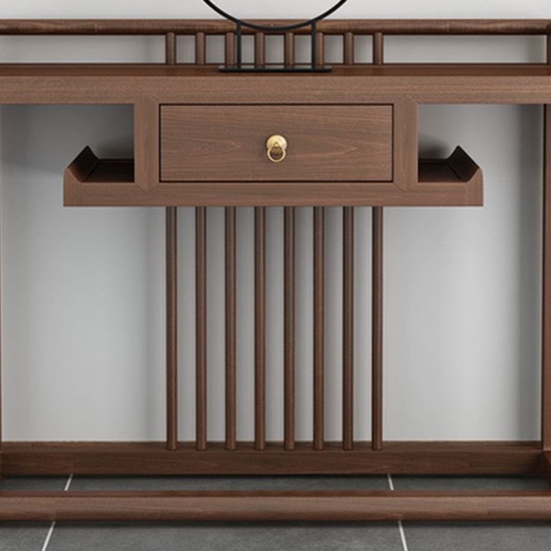 30.71-inch Tall Console Table Solid Wood Accent Table with Shelf