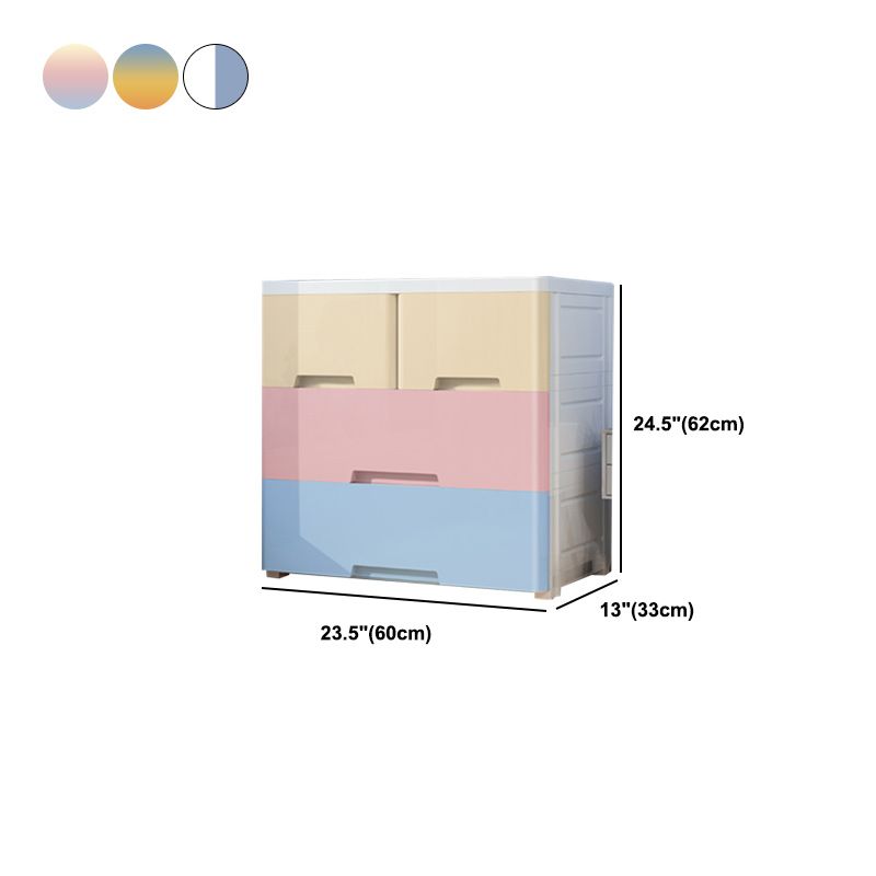 Modern Style Non-Hanging Armoire Plastic Home Cabinet with Drawers
