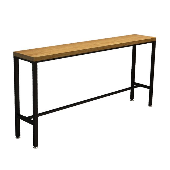 1/6/11 Pieces Industrial Iron Bar Table Set Rectangle Pine Wood Bistro Set with Footrest