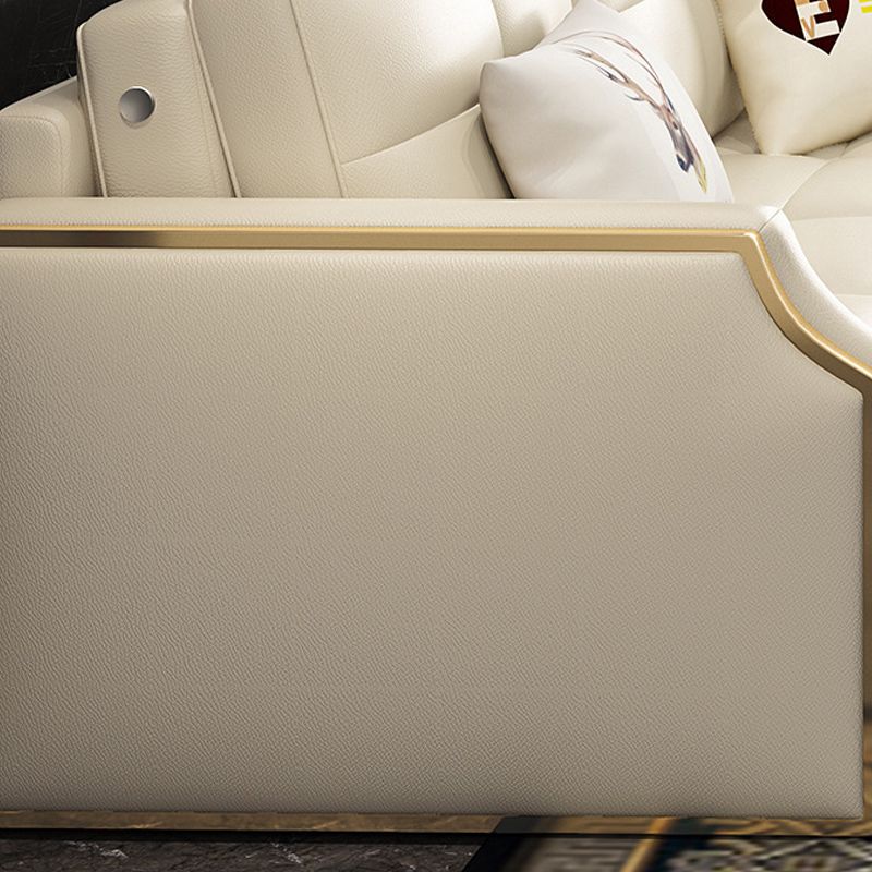 Faux leather Sleeper Sofa White Sofa Bed with Pillow Back, 37.40" Wide