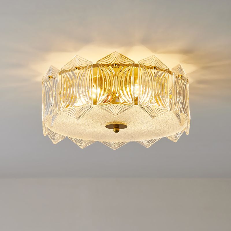 Lustre de salon en cristal encastré transparent moderne