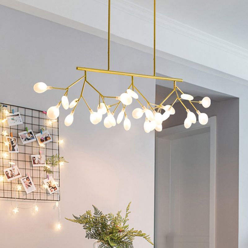 Modern Simple 27-Lights Hanging Lamp Iron Island Light Fixture for Dining Table