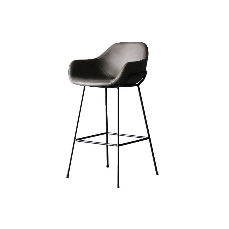 Taburete de barra baja de hierro nórdico taburete alto interior con tapizado, 1 pieza