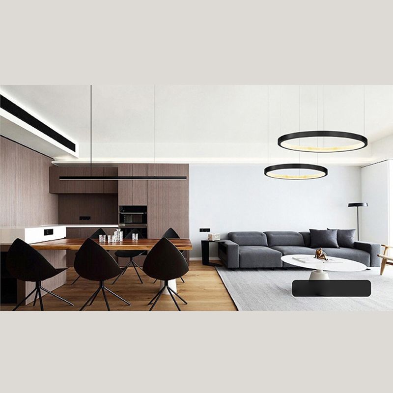 Round Chandelier Light Fixtures Modern Multi-Tier Suspension Pendant Lamps